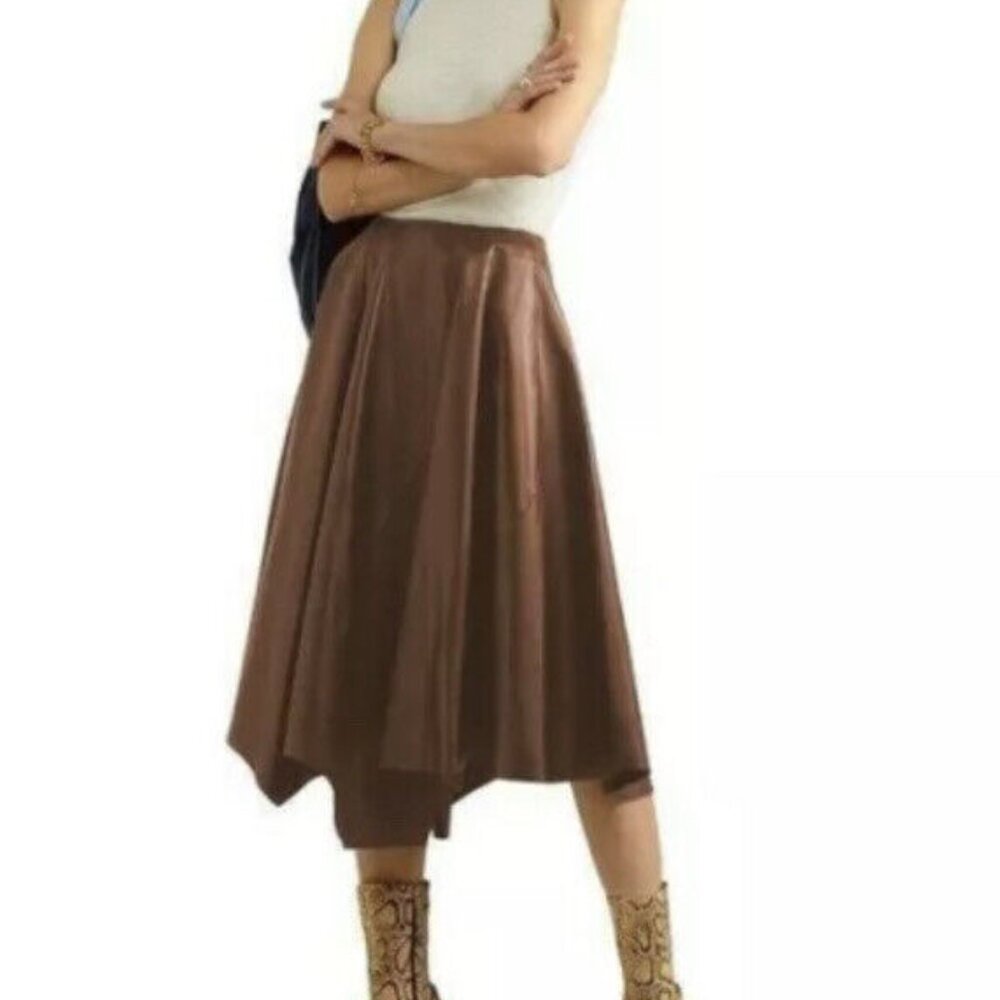 Brown 7 For All Mankind Pleather Skirt